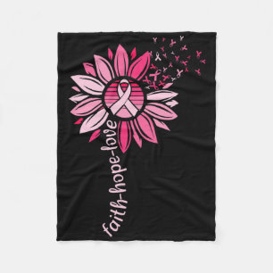 Cobertor De Velo Faith Hope Sunflower Pink Mama Consciência