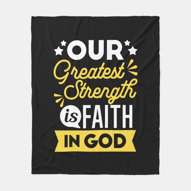Cobertor De Velo Faith in God – Our Greatest Strength Quote (Frente)