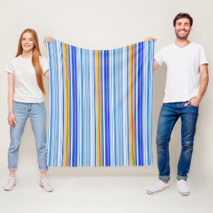 Cobertor De Velo Faixa Azul e Laranja