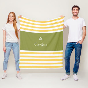 Cobertor De Velo Faixa Horizontal Amarela Ampla Faixa Verde Nome Ma