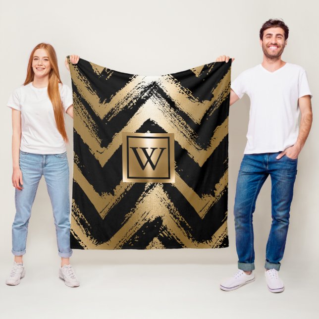 Cobertor De Velo Faixas de Pincel Pretas e Ouros (In Situ)