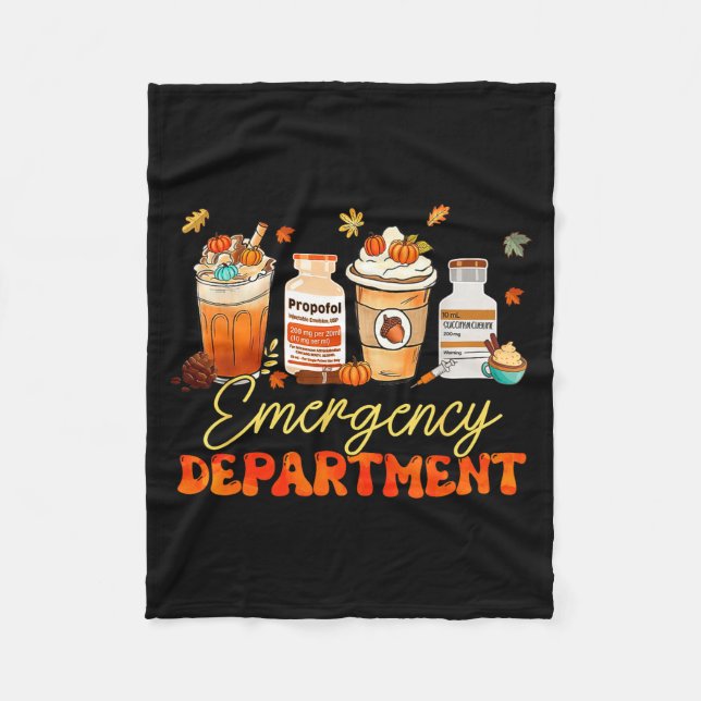 Cobertor De Velo Fall Er Nurse Emergency Room Nurse School Pumpkin  (Frente)