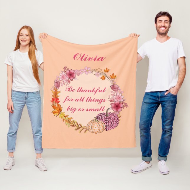 Cobertor De Velo Fall Wreath Cote Fleece Blanket (In Situ)