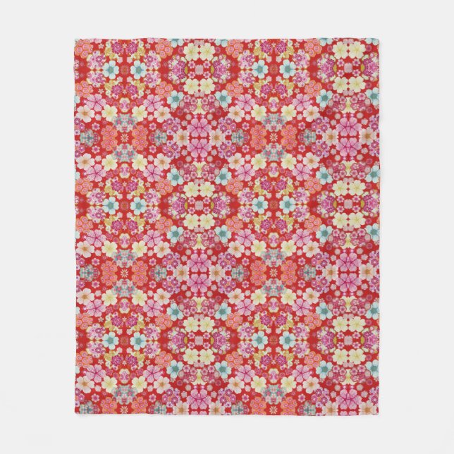 Cobertor De Velo Falln Crimson Floral Chirimen (Frente)