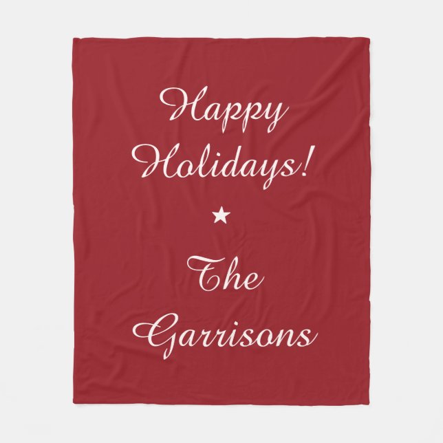 Cobertor De Velo Faltas de Feriados totalmente personalizáveis (Frente)