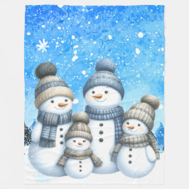 Cobertor De Velo Família bonitinha de neve na neve