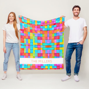 Cobertor De Velo FAMÍLIA de arte Abstrato colorida NOME moderno