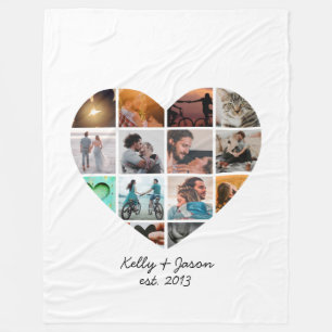 Cobertor De Velo Família de Casais do Heart Photo Collage Love