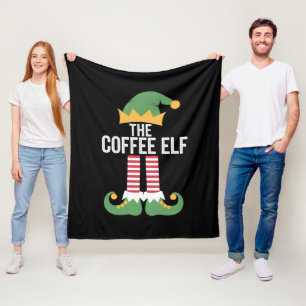 Cobertor De Velo Família de Elfo do Café Grupo de Roupas de Natal