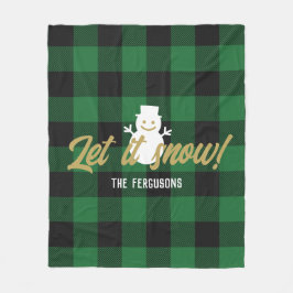 Cobertor De Velo Família Deixar Neve Xadrez Verde de Buffalo