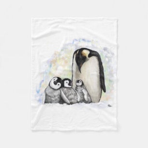 Cobertor De Velo Família do pinguim do bebê