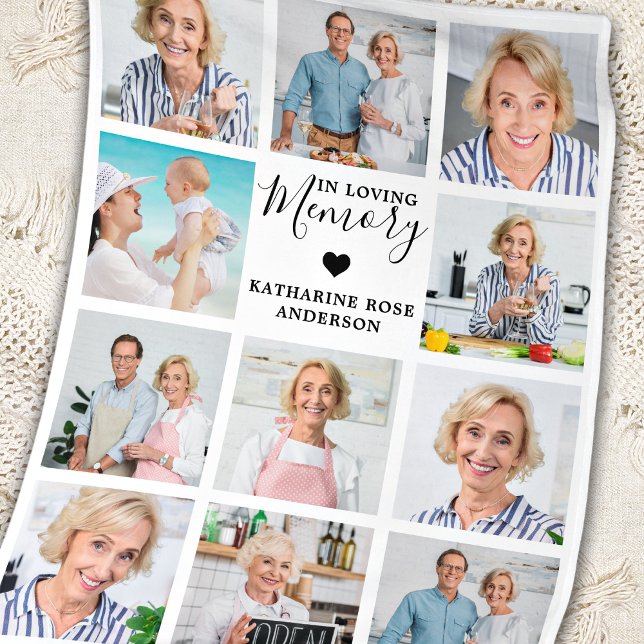 Cobertor De Velo Família Em Memória Afetuosa 11 Colagem de Fotos Me (Criador carregado)