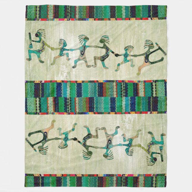 Cobertor De Velo Família engraçada KOKOPELLI + suas ideias (Frente)