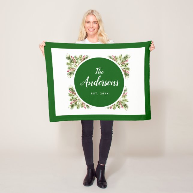 Cobertor De Velo Família Greenery e Berries de Natal (In Situ)