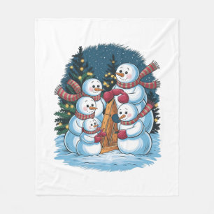 Cobertor De Velo Família Joyful Snowman