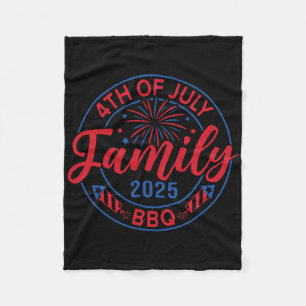Cobertor De Velo Família Patriótica Retro 4 de Julho Churrasco 2025