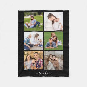 Cobertor De Velo Família Personalizada 6 Fotocolagem, Texto person