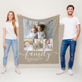 Cobertor De Velo Família Personalizada de Colagem de Fotos e Texto