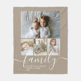Cobertor De Velo Família Personalizada de Colagem de Fotos e Texto