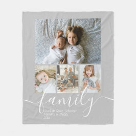 Cobertor De Velo Família Personalizada de Colagem de Fotos e Texto
