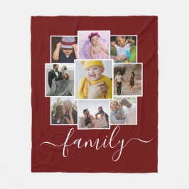 Cobertor De Velo Família Personalizada de Colagem de Fotos e Texto