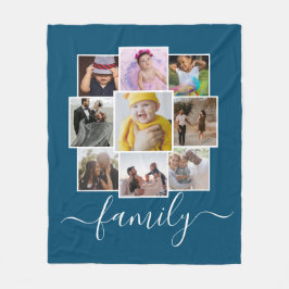 Cobertor De Velo Família Personalizada de Colagem de Fotos e Texto