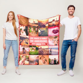 Cobertor De Velo Família personalizada embrulhada com amor