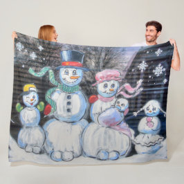 Cobertor De Velo Família Snowman