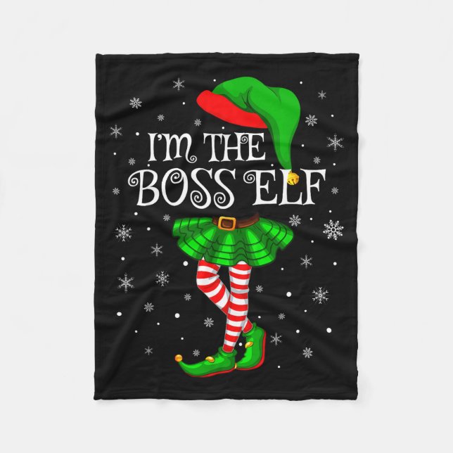 Cobertor De Velo Family Matching Women Girls I'm The Boss Elf Chris (Frente)