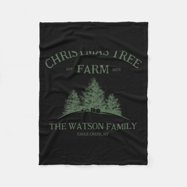 Cobertor De Velo Family Name Christmas Tree Farm Retro  (Frente)