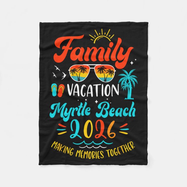 Cobertor De Velo Family Vacation 2026 Myrtle Beach Matching Summer  (Frente)