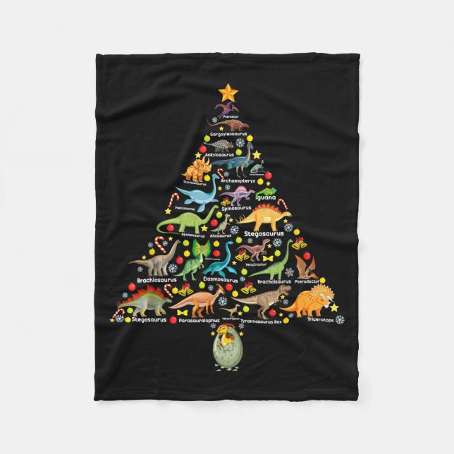 Cobertor De Velo Fanny Dinosaur Christmas Tree Cute Dino Xmas For K (Frente)
