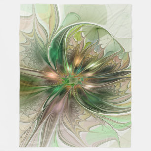 Cobertor De Velo Fantasia Abstrata Moderna Colorida Flor Fractal