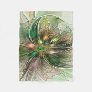 Cobertor De Velo Fantasia Abstrata Moderna Colorida Floral Fractal
