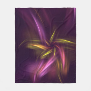 Cobertor De Velo Fantasia Abstrato de Flores Roxas