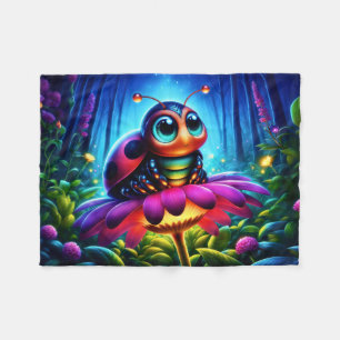 Cobertor De Velo Fantasia caprichosa, sonhador de neon inseto como 