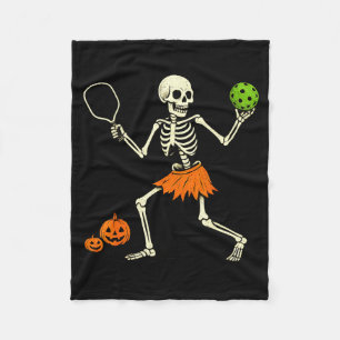 Cobertor De Velo Fantasia de Esqueleto de Halloween de Pickleball A