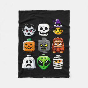 Cobertor De Velo Fantasia de Halloween Abóbora Tijolo Cabeças de Fa