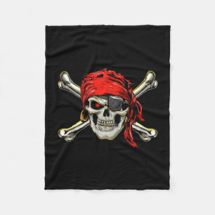 Cobertor De Velo Fantasia de pirata caveira e ossos cruzados jolly