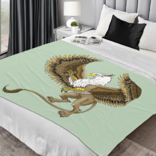 Cobertor De Velo Fantasia Marrom Majestosa Grifo Mitológico
