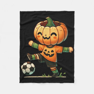 Cobertor De Velo Fantasias de Halloween de Futebol de Abóbora para