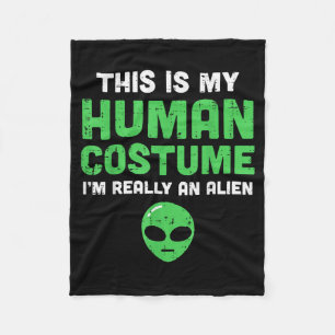 Cobertor De Velo Fantasias Humanas De Halloween Sou Alien Divertido