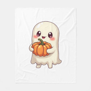 Cobertor De Velo Fantasma Bonito com Abóbora � Halloween Divertido