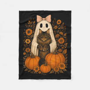 Cobertor De Velo Fantasma de Halloween Vintage segurando gato Maine