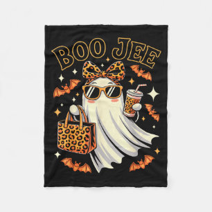 Cobertor De Velo Fantasma de Leopardo Coquete Café Boo Jee Hallowee