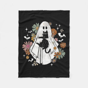 Cobertor De Velo Fantasma Engraçado, segurando Ghost Negro no Hallo