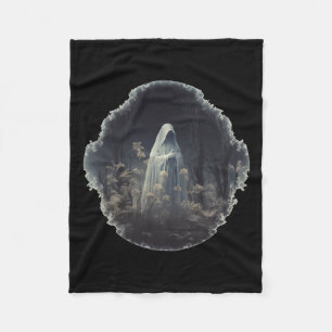 Cobertor De Velo Fantasma Gótico Na Floresta Vintage Floral Ghost H