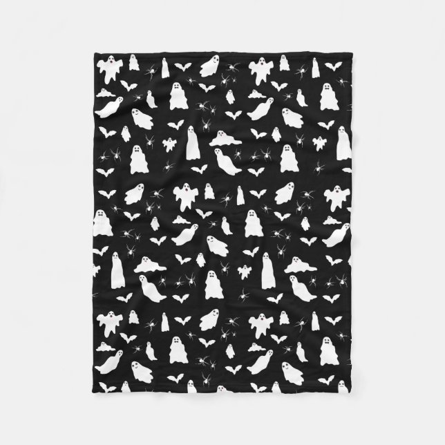 Cobertor De Velo Fantasma, Morcegos e Aranhas, Padrão de Halloween (Frente)