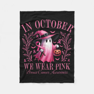 Cobertor De Velo Fantasma Rosa De Halloween Em Outubro Nós Vestimos
