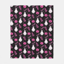 Fantasmas bonitos e Pumpkins Rosa no Halloween